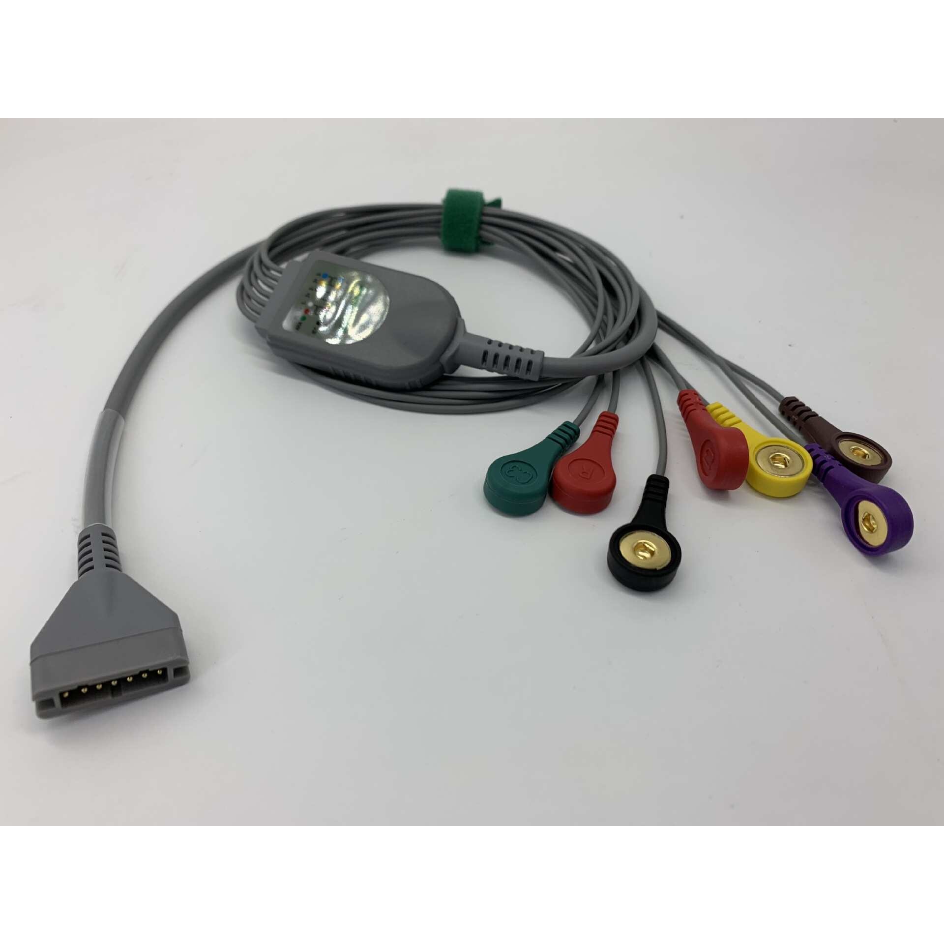 兼容博迪克监护仪动态心电导联线扣式心电图机导联线