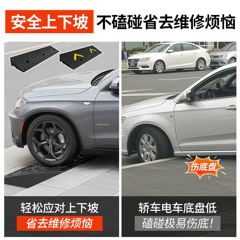马路牙子斜坡垫路沿上坡停车路边台阶垫斜坡板坡道三角橡胶垫车轮