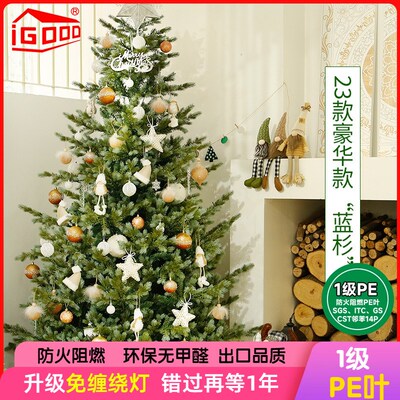 IGOOD1.5m1.8米网红款环保家用豪华发光加密仿真圣诞节树2024新款