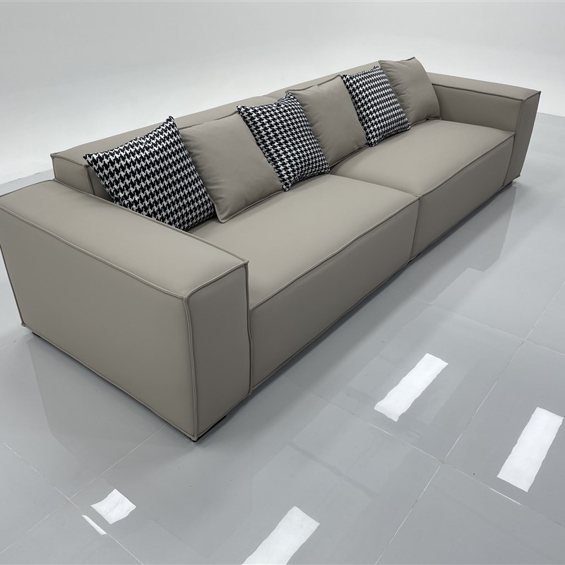 豆腐块沙发头层牛皮沙发意式极简客厅小户型组合模块沙发转脚直排