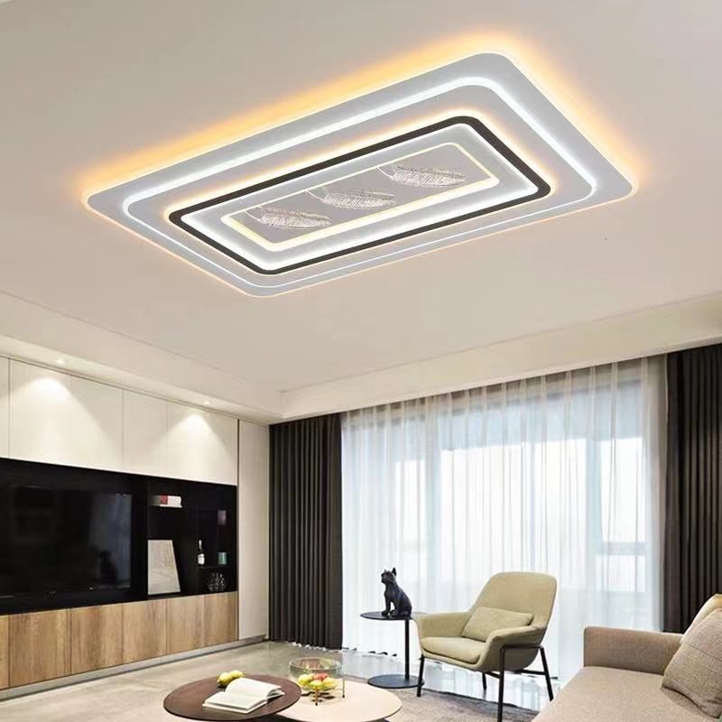 现代简约大气方形网红客厅灯超薄主灯吸顶灯2023新款家用卧室主灯