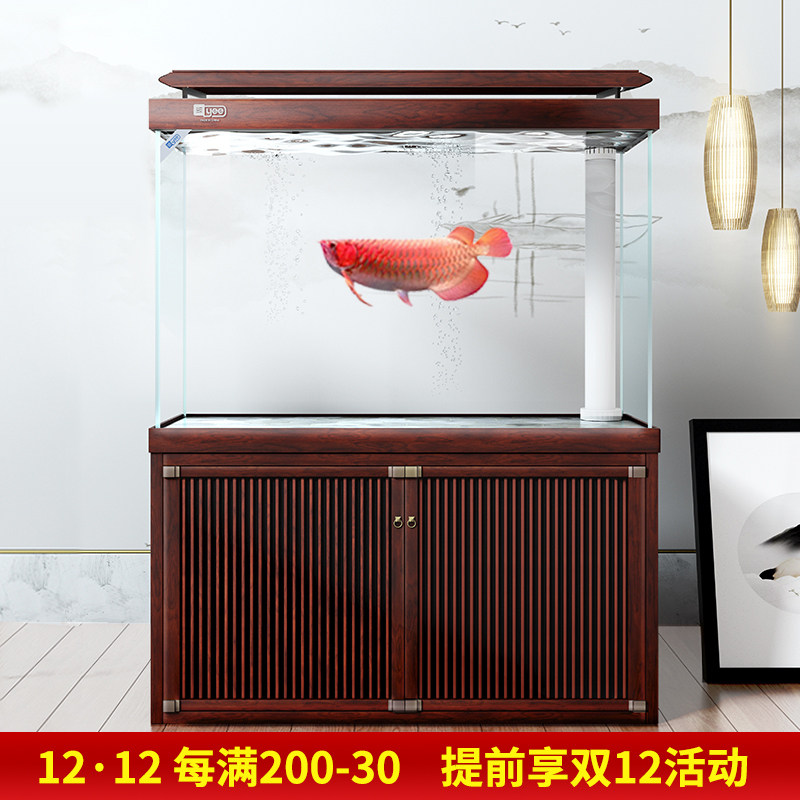 yee超白鱼缸客厅玻璃水族箱大生态底滤缸中大型龙鱼缸家用造景缸