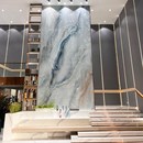 轻奢别墅复式 楼背景墙高温微晶岩板玄关理石瓷砖简约现代挑空客厅