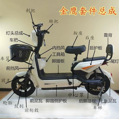 电动车塑料外壳整车全套塑料配件金鹰护板脚踏板鞍座坐垫前叉大灯