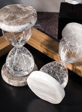 创意沙漏摆件自然矿石沙漏简约现代书桌办公室样板间家居装饰品