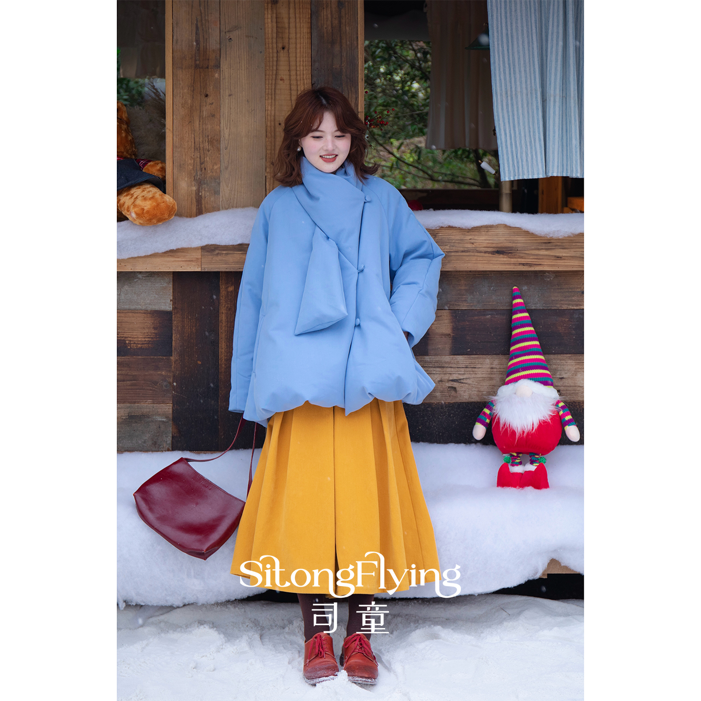 司童 蓝调时刻绒感花苞围巾领羽绒服90白鸭绒短款外套宽松冬新款,女装/女士精品,羽绒服,淘宝优惠券,粉丝福利购,淘宝优惠卷