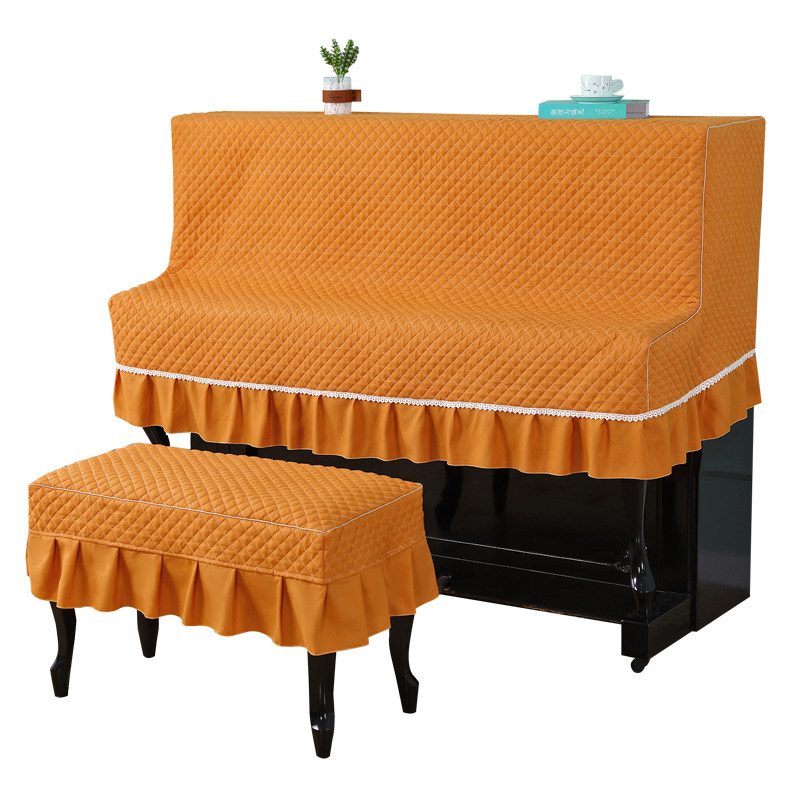 半包钢琴罩半罩防尘罩盖布盖巾棉布加厚夹棉N高档奢华简单钢琴凳