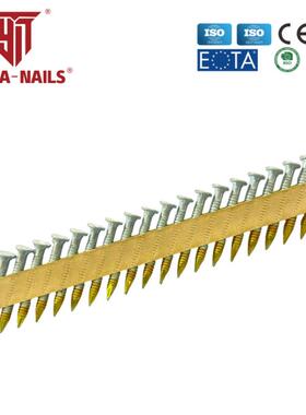 36度全帽纸排电镀蓝白锌黄漆P02PN钉排气枪钉钉直供出口过品质