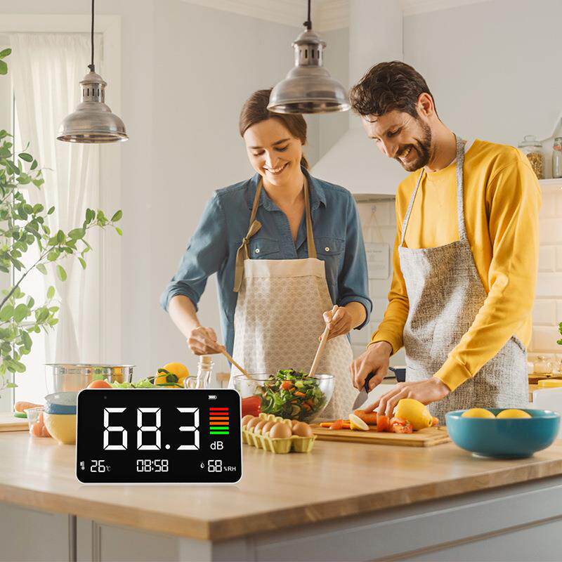 鼎盟噪立体温数字DM219N音计湿度时间功能贸易直销英文