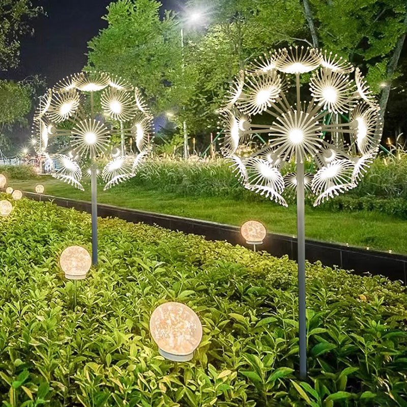 led发光蒲公英灯户外防水景观氛围光纤芦苇灯花园装饰草坪插地灯