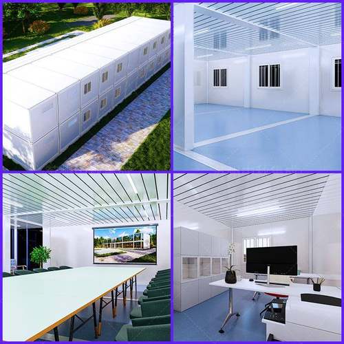 工地项墙目动部快拼打包办箱式集装箱公室活房临建玻集装箱活璃幕