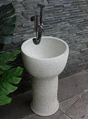 AL户外室外体陶瓷把池一高脚拖布池加364高拖拖地盆大号墩布池水9