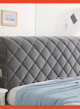 ∈床头罩套全包F76T6S67保护套棉背加夹棉式厚软包欧靠简约皮木床