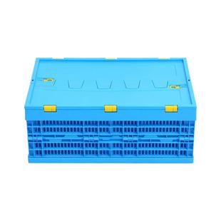 折叠塑料筐蓝胶色带盖600 20收框塑料折叠筐熟料URPPP送配折叠纳