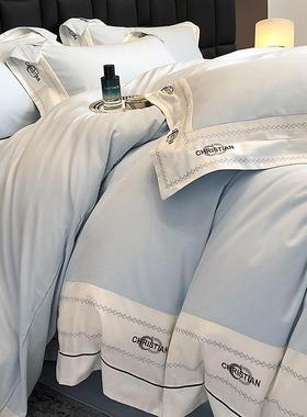 10柔0支秋冬加棉厚401215类超细旦超长绒纯磨毛棉刺绣四件套床上