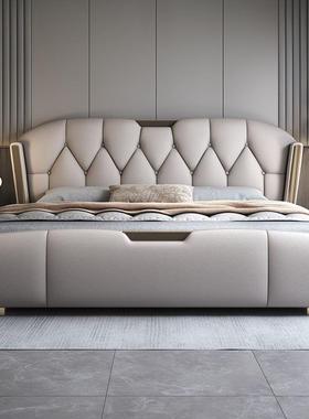 床AL100809双人床意式.轻奢皮艺床15米.18米×2米主大卧床储物婚