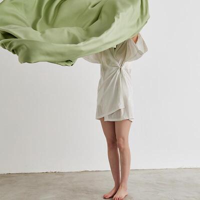 高100天丝笠单支件纯色夏床季20230514凉感冰丝床罩三件套丝滑裸