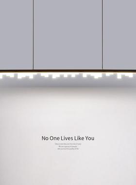 餐厅吊灯设计师款长条北欧极简led现代简约一字吧台LED吊灯