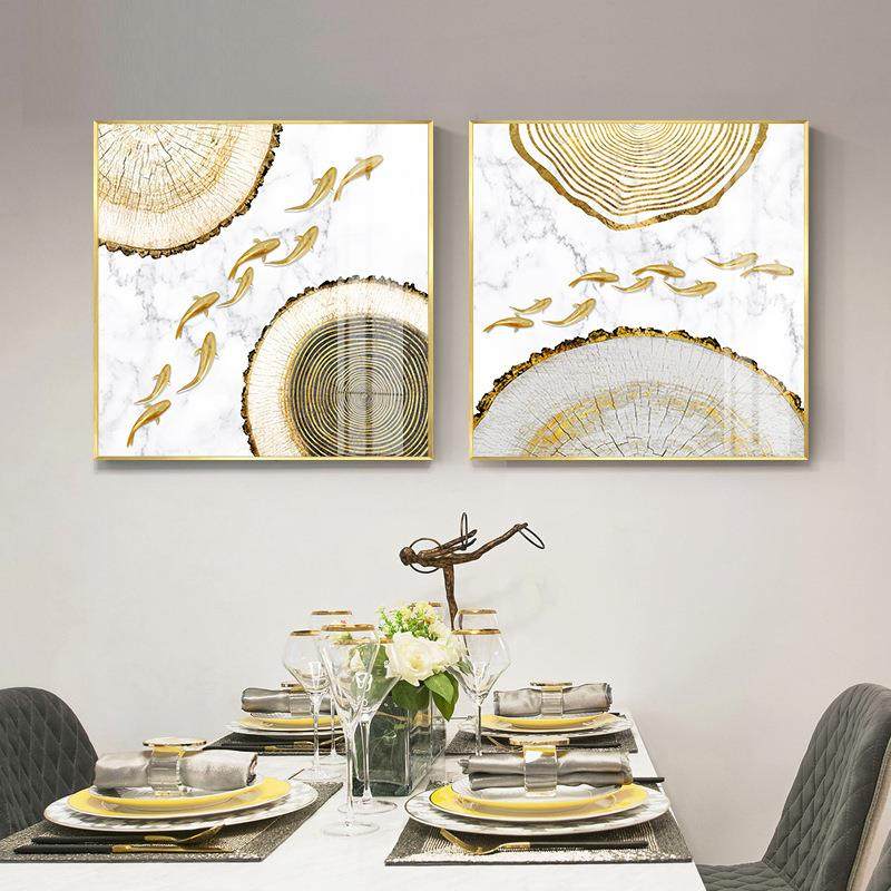 北欧轻奢挂画年年有鱼九鱼图现代装饰壁画餐厅饭厅玄关走廊装饰画,模玩/动漫/周边/娃圈三坑/桌游,模型制作工具/辅料耗材,淘宝优惠券,粉丝福利购,淘宝优惠卷