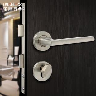 欧式室内门锁304不锈钢分体执手锁纯铜锁芯哑黑卧室门锁