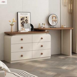 聪瑞尚复古全实木轻奢整装梳妆台斗柜可移动斗柜拐角收纳一体柜