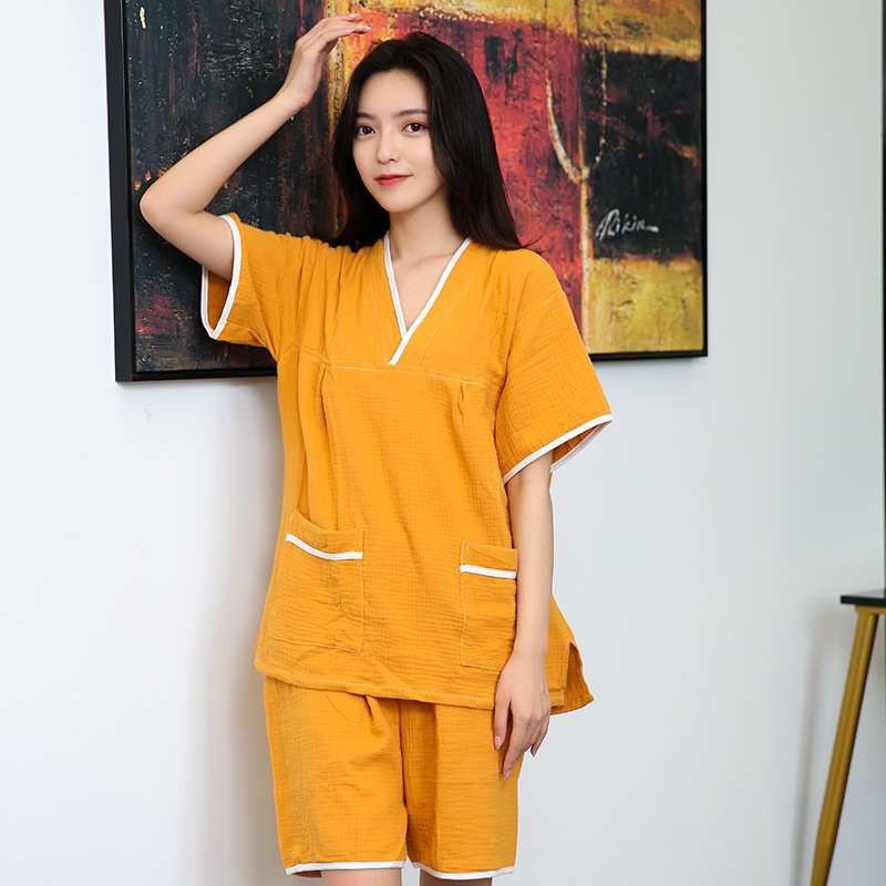 汗蒸服纯棉女款男士情侣足疗按摩家居桑拿浴服加大码双层