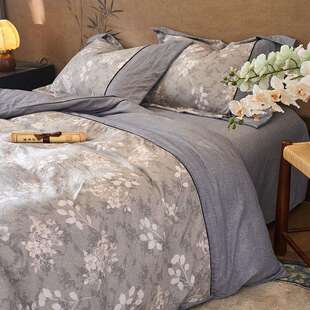 工厂透气原麻面料四件套新中式复古花卉冬暖夏凉亚麻床单被套