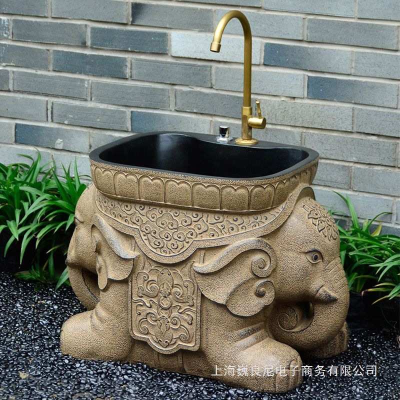 庭院户外水槽大象洗拖把池花园洗手池自动下水阳台洗墩布池子家用