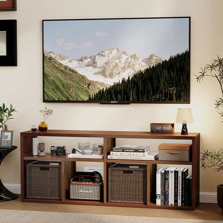 家居落地电视柜客厅家用新款中古收纳储物柜一体不锈钢制