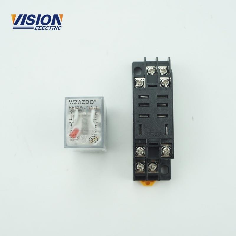 小型中间继电器PTF08A8针220V带底座