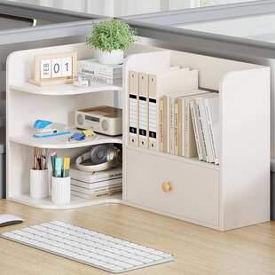 ?桌面书架转角置物架卧室宿舍收纳储物柜办公桌工位简易多层整理