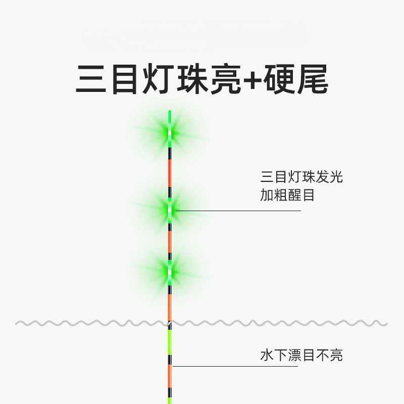 冠标重力感应电子鱼漂咬钩变色夜光漂日夜两用电子漂鲫鱼灯珠超亮