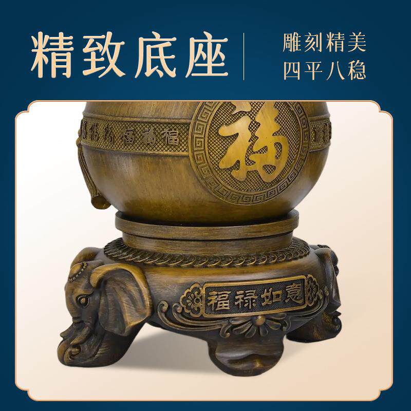 跨境沙金福禄树脂摆件家居装饰品客厅办公室开业风水葫芦摆件