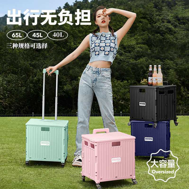 折叠可移动家用买菜拉杆车便携取快递爬楼梯搬运车户外露营收纳箱