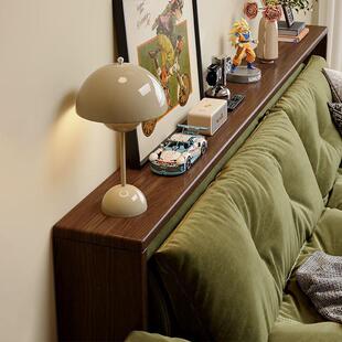 实木沙发靠背柜后置物架床尾长条收纳柜夹缝隙储物床头墙边小窄桌