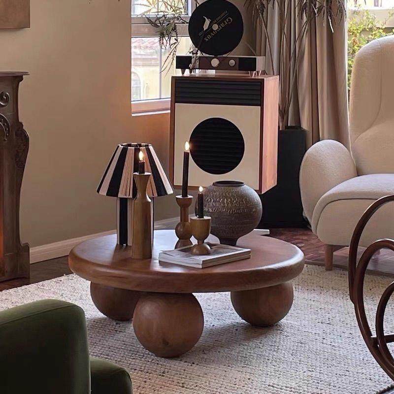 复古中古风小茶几极简轻奢简约现代客厅高端北欧圆形黑色实木茶几,电子元器件市场,其它元器件,淘宝优惠券,粉丝福利购,淘宝优惠卷