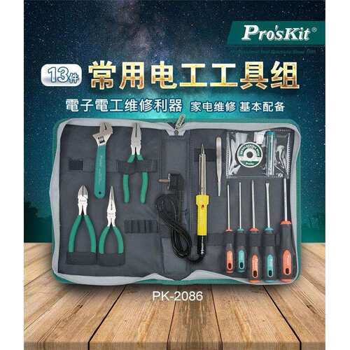 Pro`skit/宝工PK-2086G实用电工工具组(13件组)家用维修组套工具