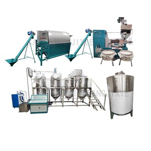 全自动葵花籽压榨油生产线大豆油亚麻籽榨油精炼全套油脂加工设备