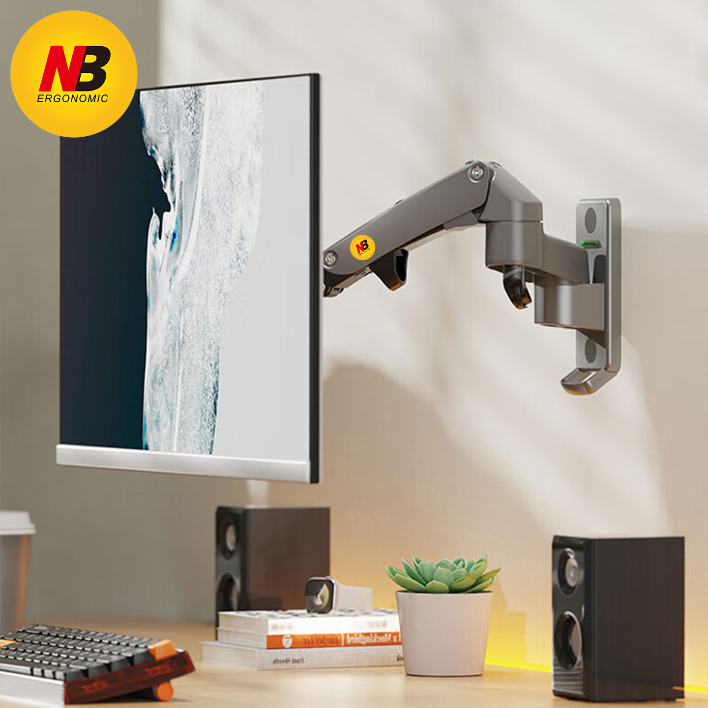 显示器支架可调节旋转壁挂式