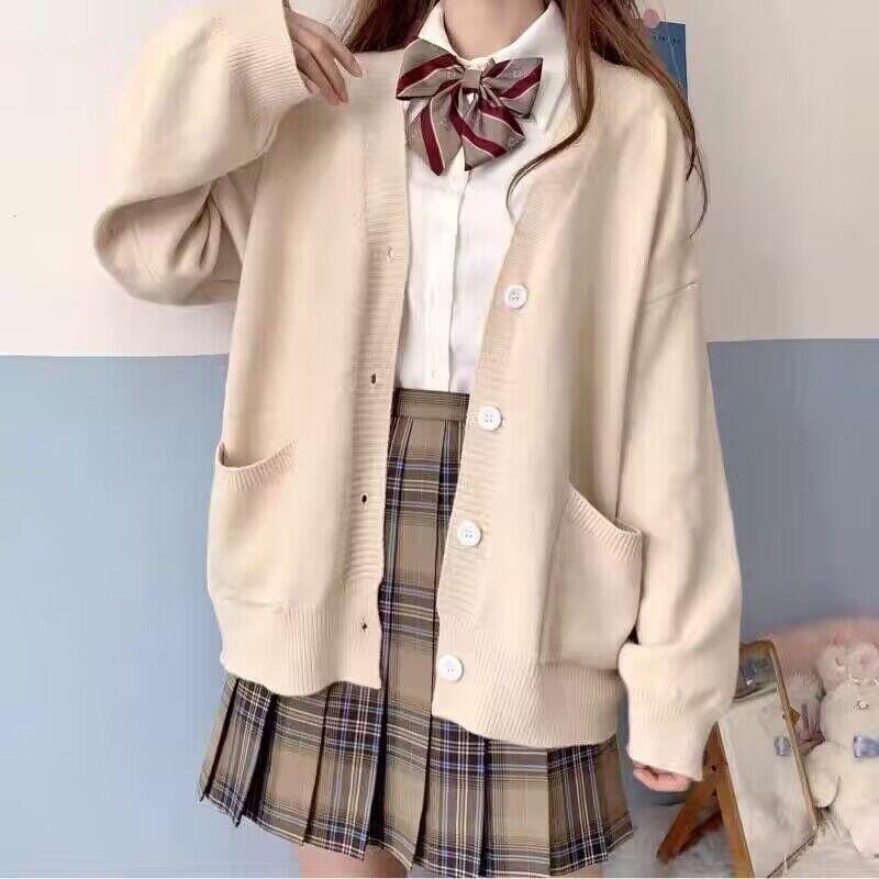 jk毛衣针织衫开衫女可爱甜美日系春秋薄学院风慵懒风宽松冬季外套