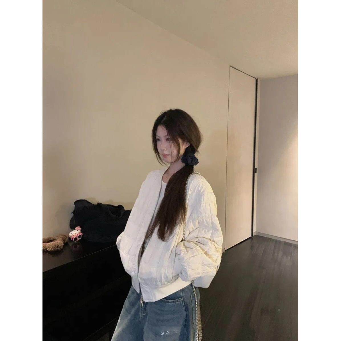 棒球棉服外套女2026冬季新款学院风小个子立领泡芙格夹棉加厚保暖