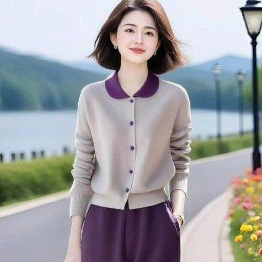 妈妈装韩版女秋冬减龄 2026新款上衣 休闲针织衫宽松显瘦百搭