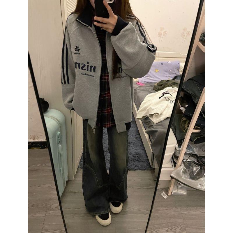 美式卫衣女2026新款潮牌立领棒球服薄款拉链开衫外套宽松休闲上衣