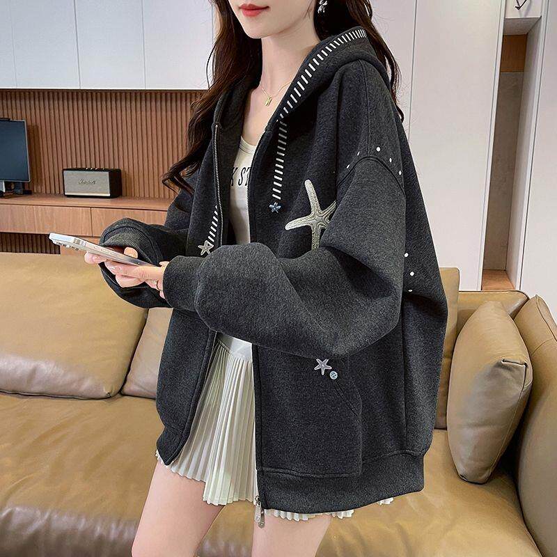 海星刺绣棒球服外套 少女春秋款 学院风减龄卫衣夹克