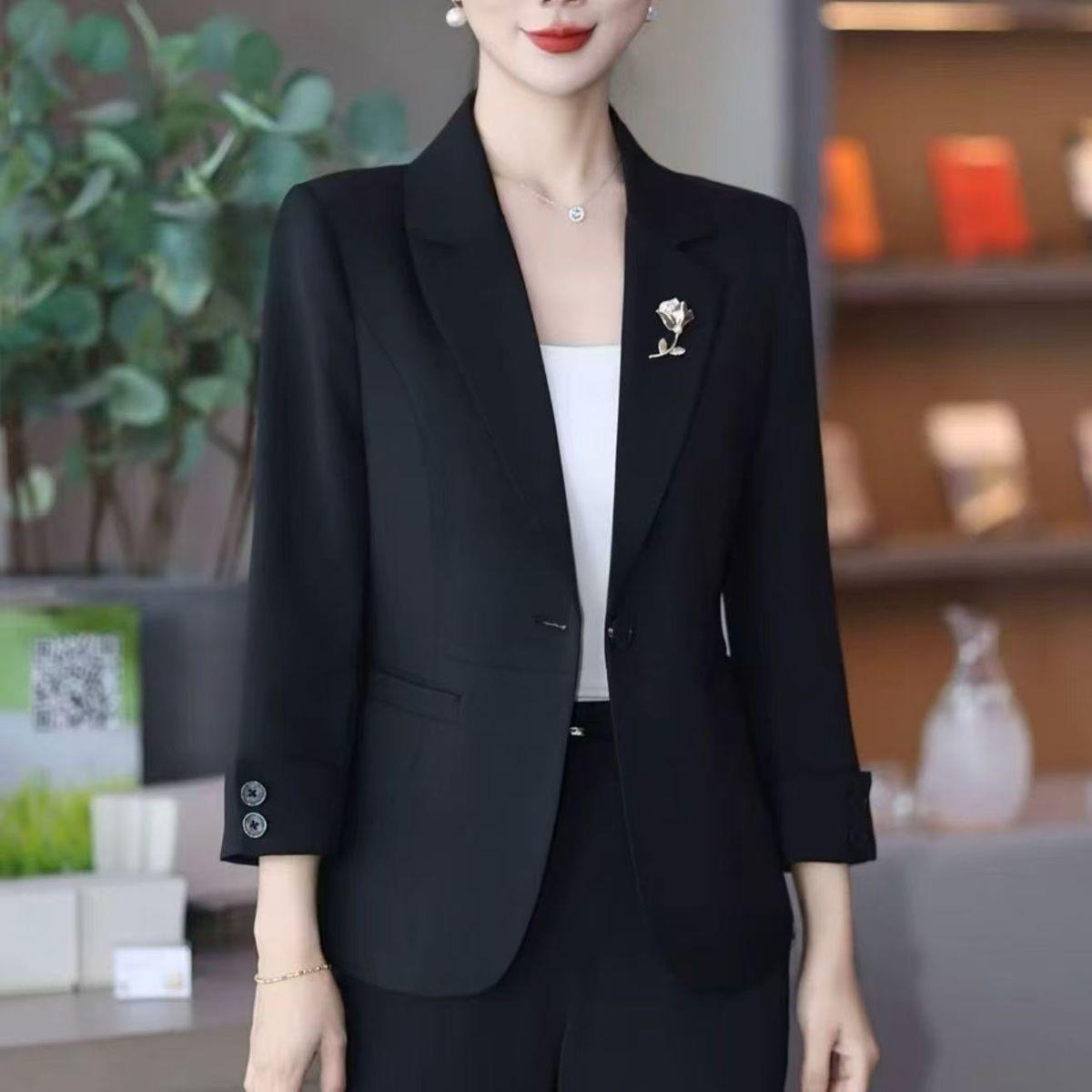 春夏2025年新款西服女爆款大码中年高档女西装休闲修身夏天外套40