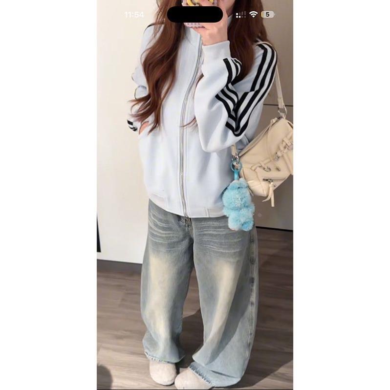 浅粉色开衫卫衣女薄款外套2026春秋新款宽松夹克外套小个子上衣女