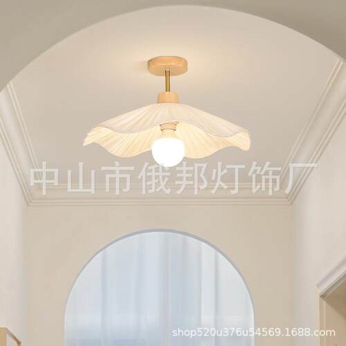 2024过道灯走廊吸顶灯奶油原木风灯具现代简约led入户玄关阳台灯