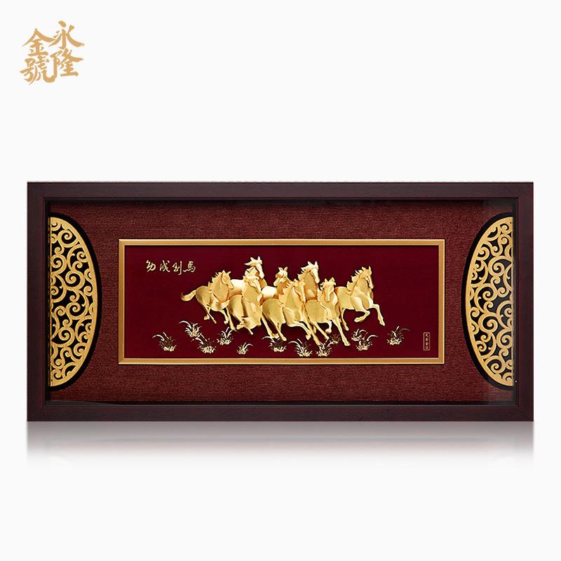 马到成功立体金箔画现代客厅简约装饰画创意家居饰品挂画墙壁画