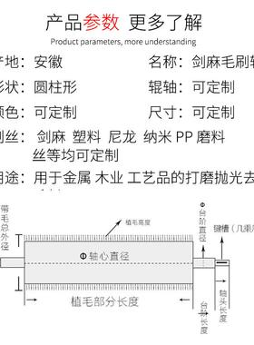 厂家产麻打小毛刷剑辊地板磨抛光刷毛刷辊猪鬃剑麻ZBC生毛刷辊滚