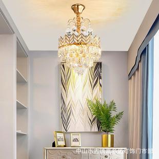 欧式水晶小吊灯台奢华过关道走廊厅入户吊灯门玄灯阳AUE水晶灯具